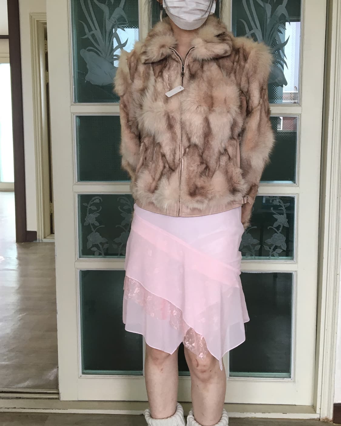 Fox fur zip up lamb leather jacket 상품이미지9