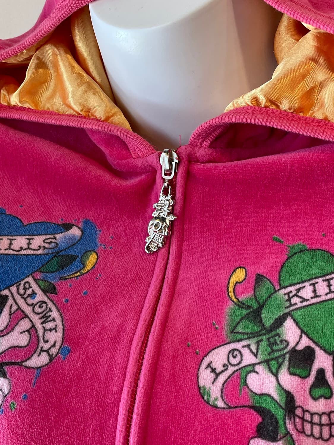 ed hardy 에드하디 스컬 큐빅 벨벳 핫핑크 셋업 상품이미지3
