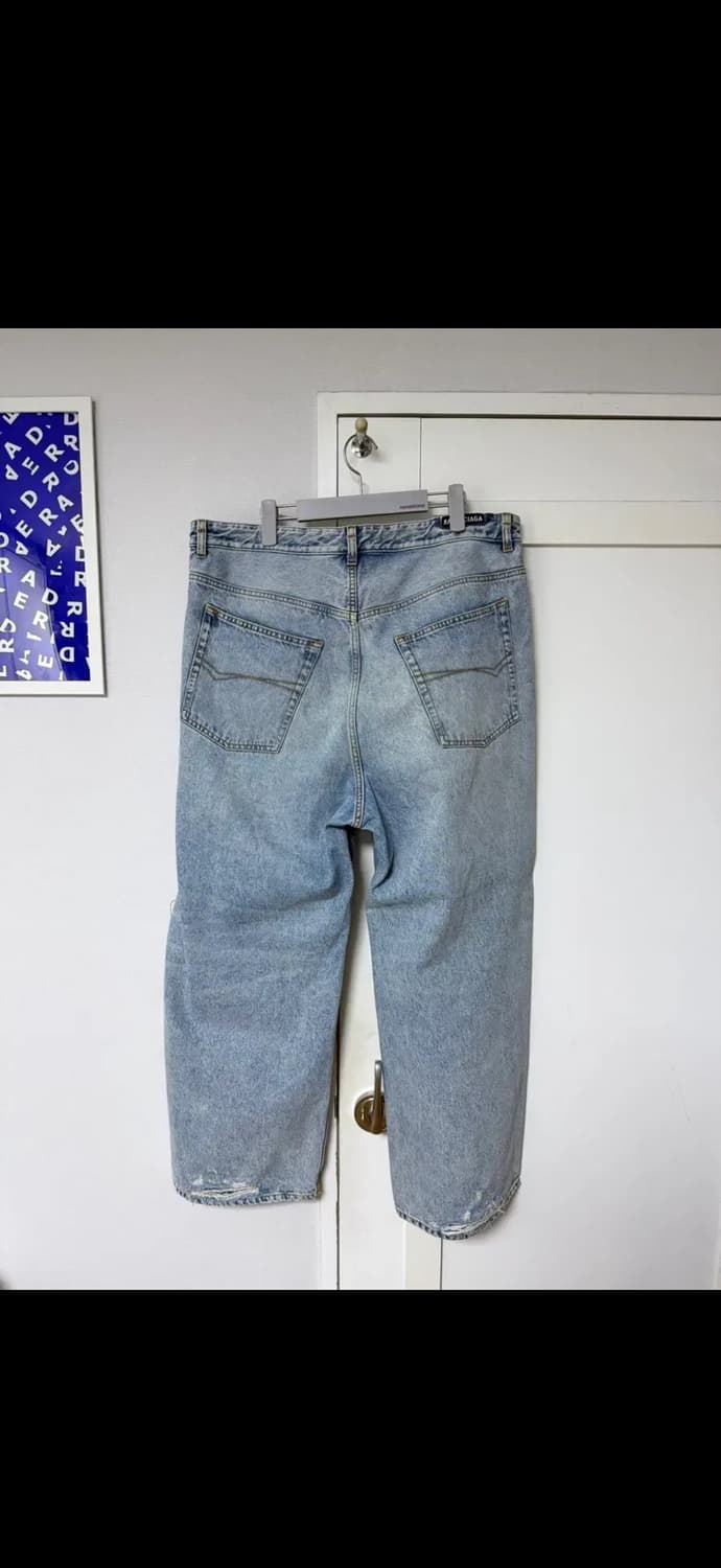 [S] 발렌시아가 오버사이즈 배기 팬츠 블루 청바지 연청 데님 상품이미지3