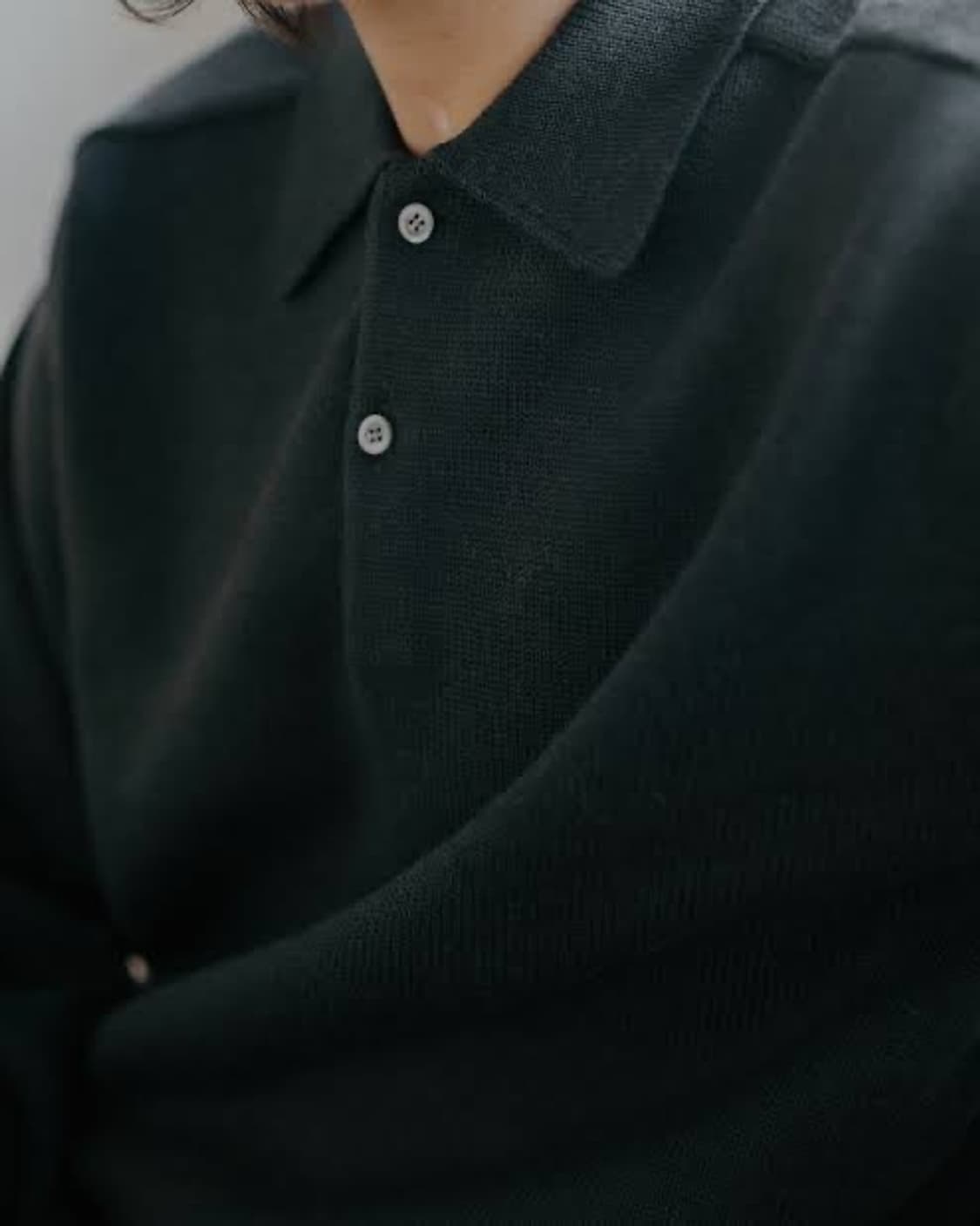 [2] 피그벨 / 울 알파카 니트 폴로 스웨터 / 그라파이트 상품이미지5
