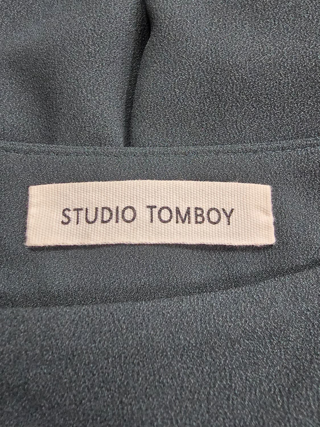 스튜디오톰보이 다크그린 플리츠 와이드팬츠 (1904) 상품이미지3