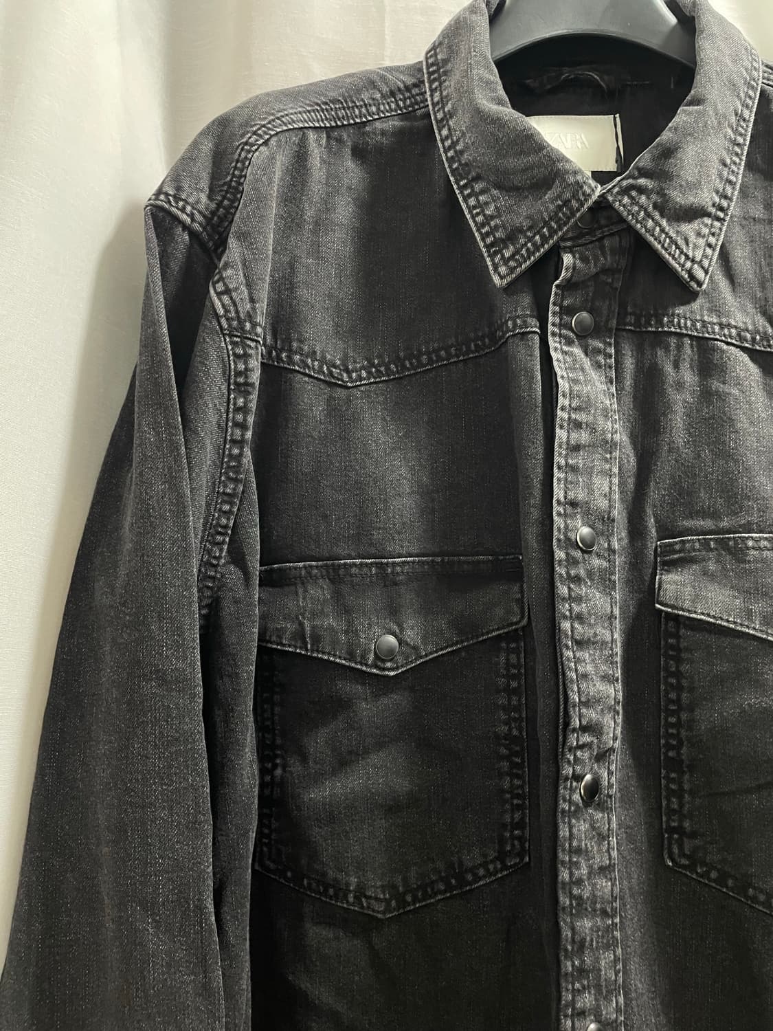 자라/ 데님 웨스턴 셔츠 블랙/ XXL 상품이미지8