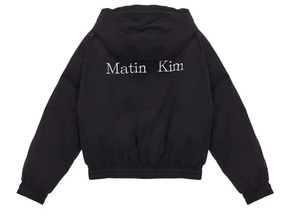 마뗑킴 크롭 후드 다운 패딩자켓 블랙 상품이미지2