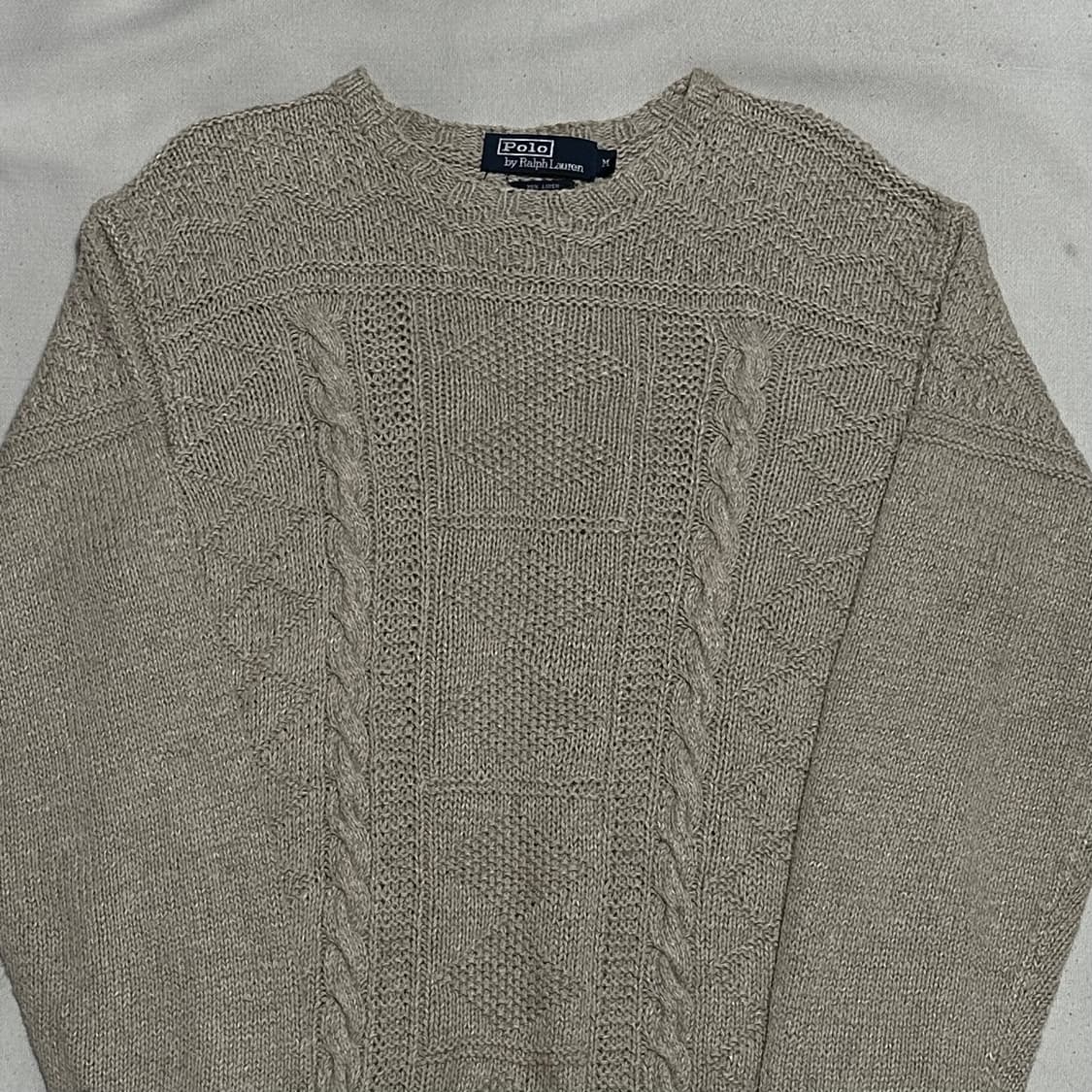 M 폴로랄프로렌 라이트 아이보리 케이블 니트 상품이미지1