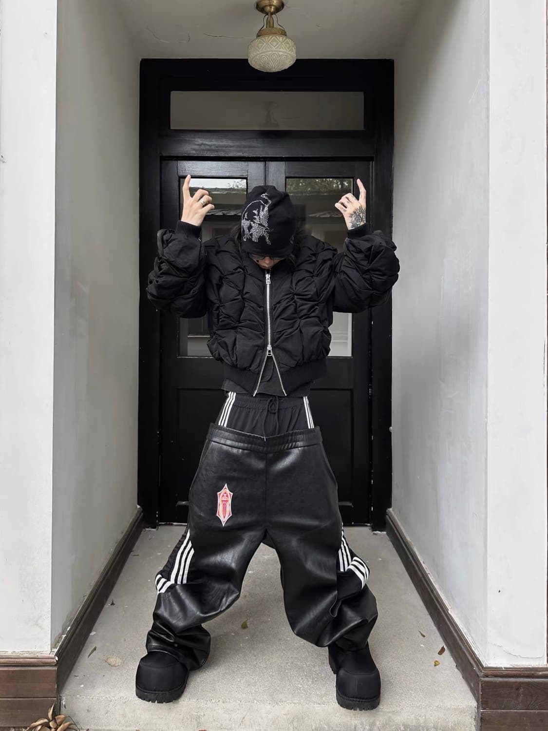 Striped Wide-Leg Track Pants 상품이미지6