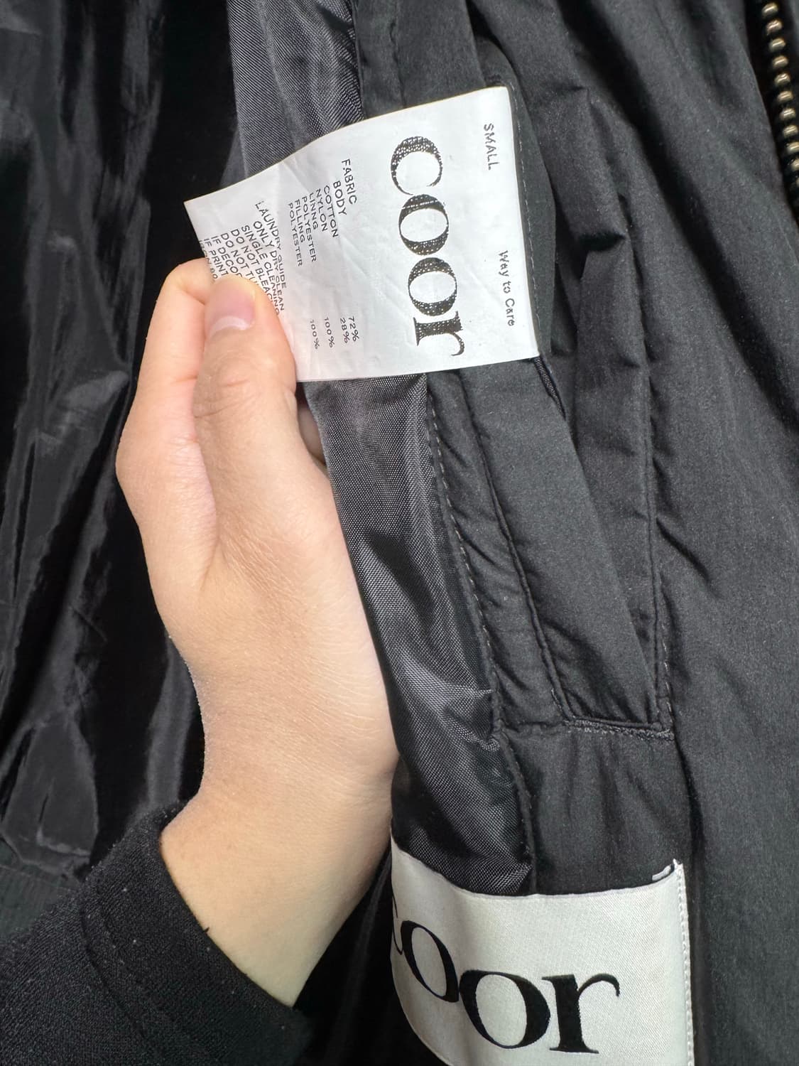 쿠어 퍼프 플라이트 MA-1 블랙 S사이즈 상품이미지3