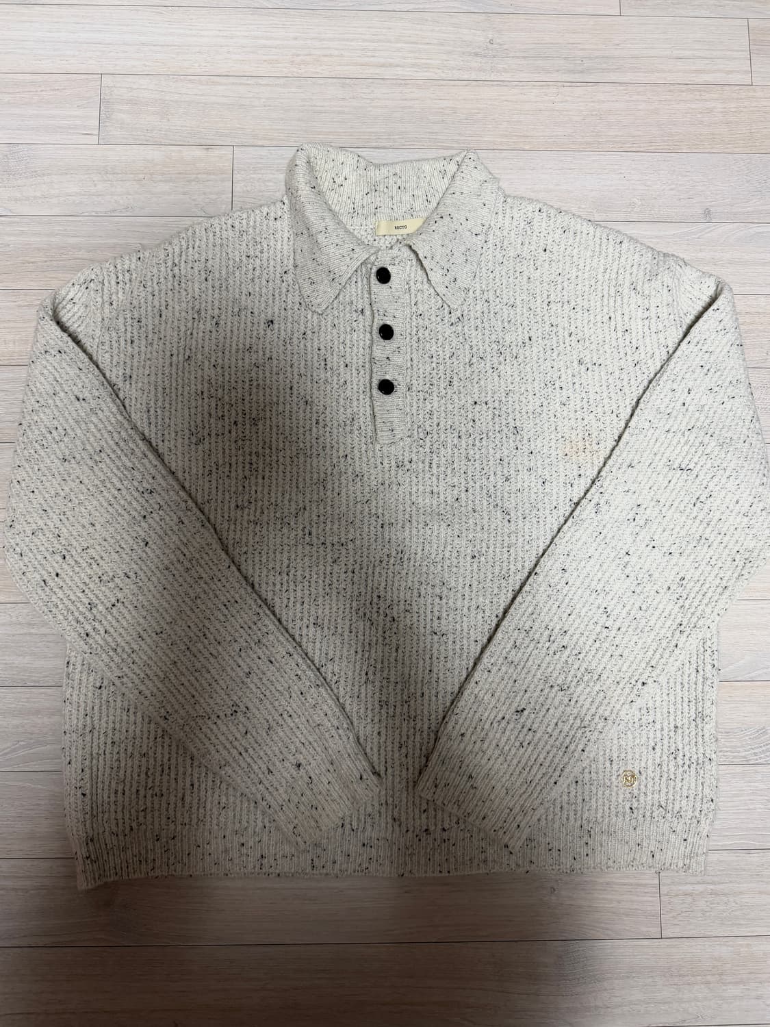 렉토 21AW 에코 청키 니트 m 라이트그레이 지민,유태오 착용 상품이미지4