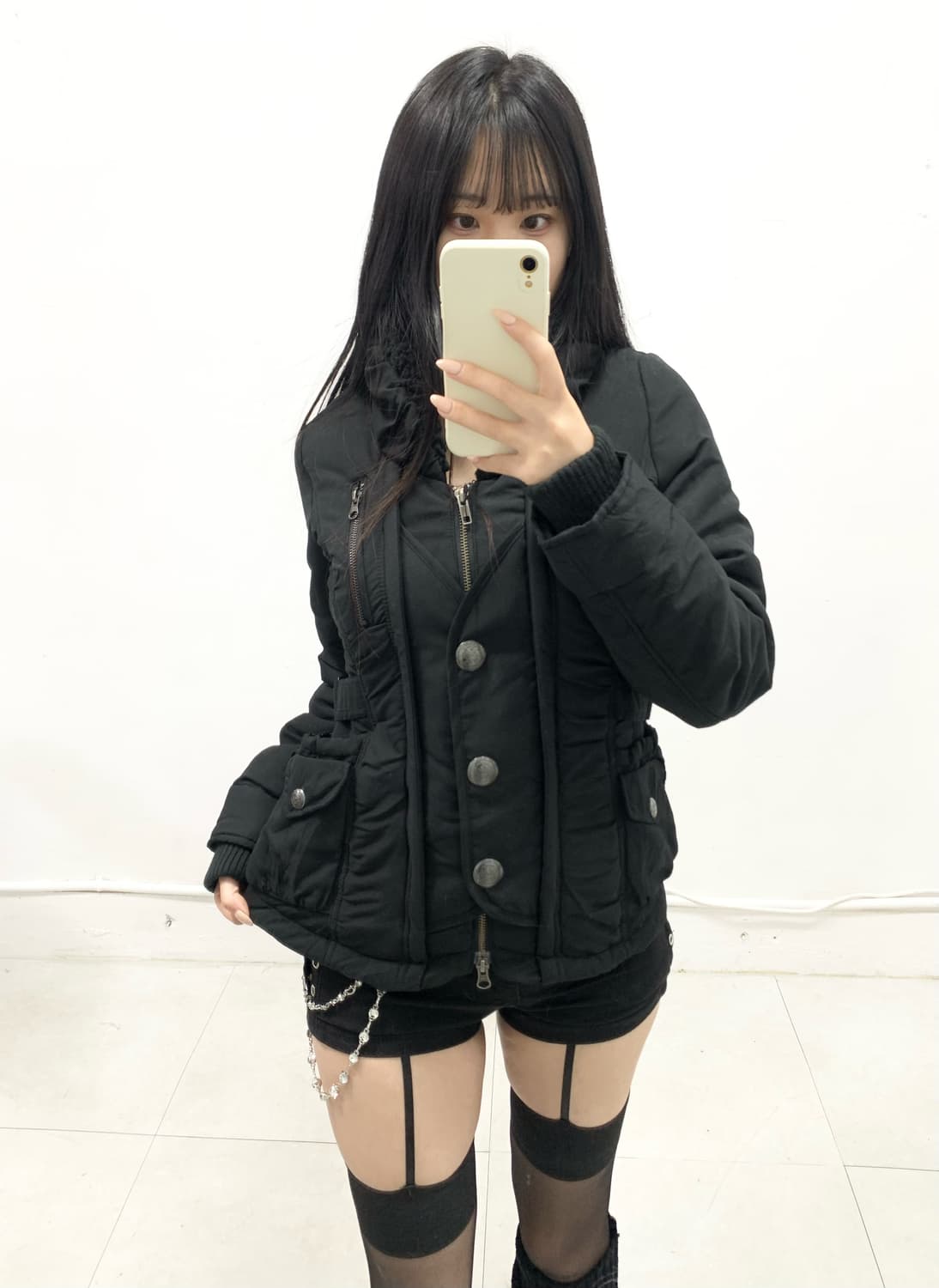 [BACKS] 택O 갸루 y2k 투웨이 블랙 자켓 상품이미지2