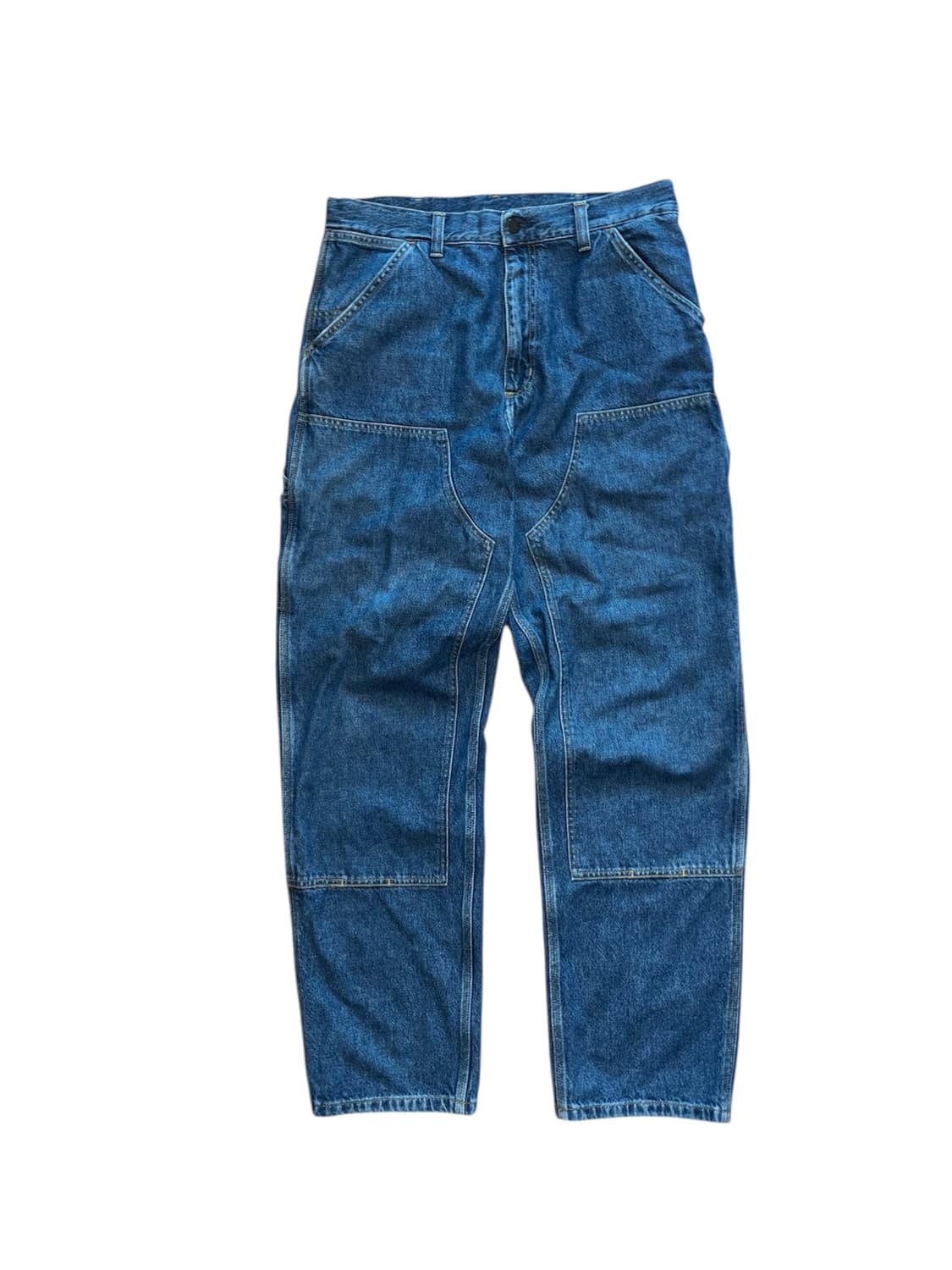 칼하트 wip 더블니 블루 스톤워시드 카펜터 데님 상품이미지3