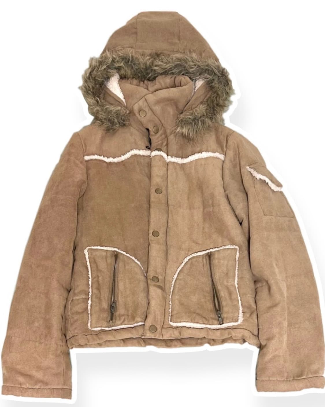 빈티지 퍼후드 하이넥 자켓 상품이미지1