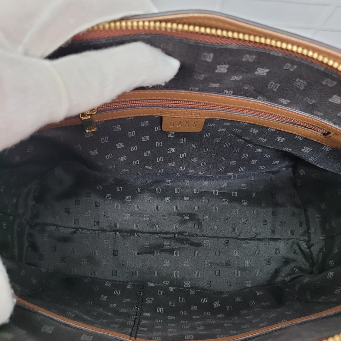 닥스 브라운 체크 가죽 숄더백 토트백 가방 새상품급 상품이미지9