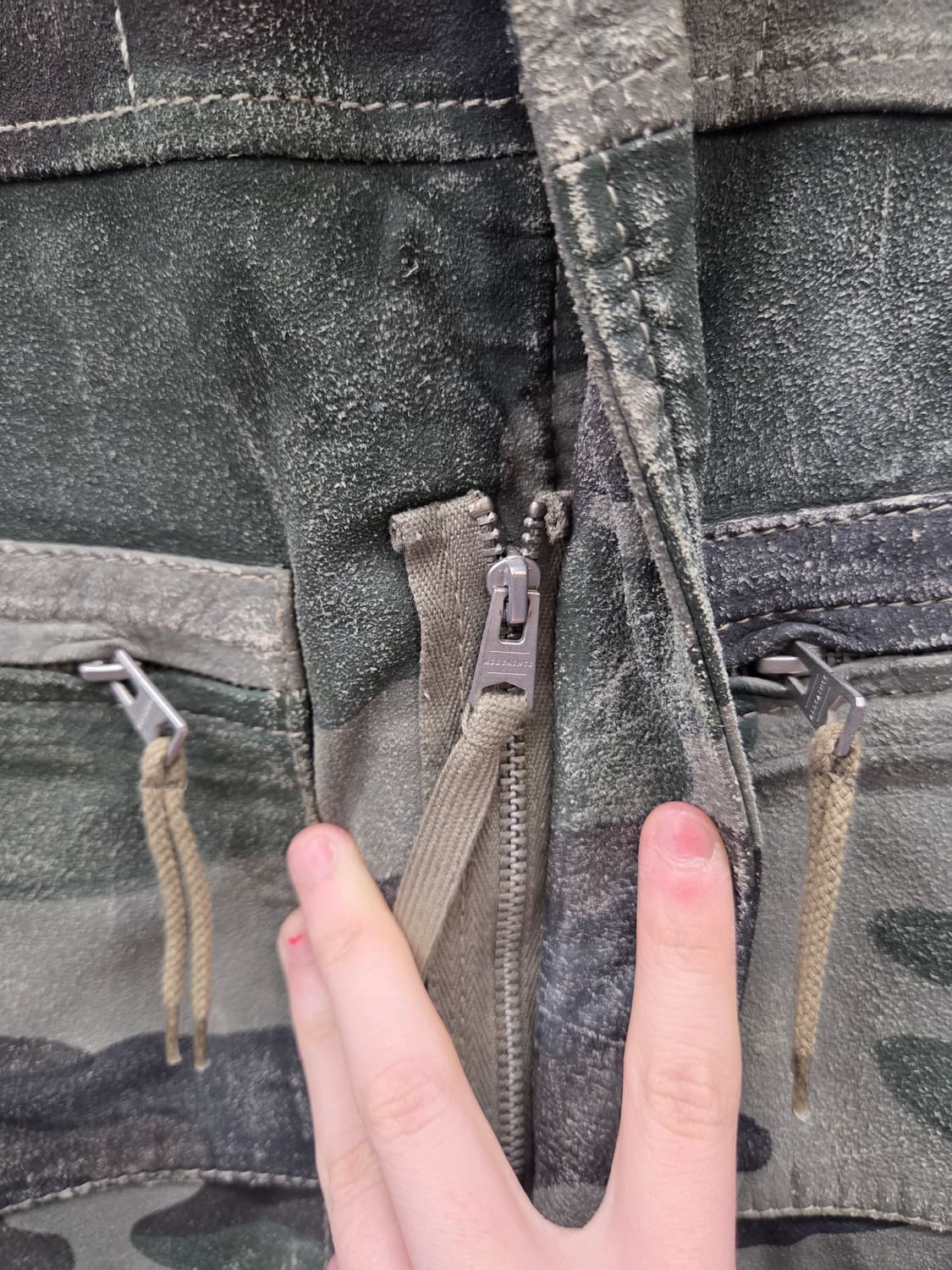 All saints 올세인츠 염소가죽 카모 레더자켓 상품이미지7