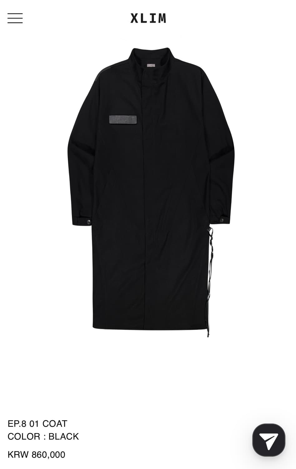 [XL] XLIM EP.8 01 COAT 엑슬림 코트 상품이미지1