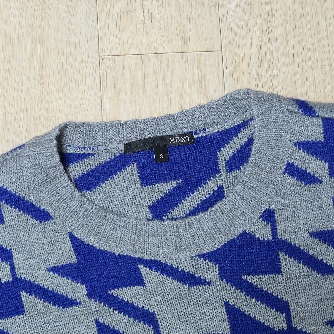 S) Mixxo 하운드투스 울혼방 체크 니트 상품이미지3
