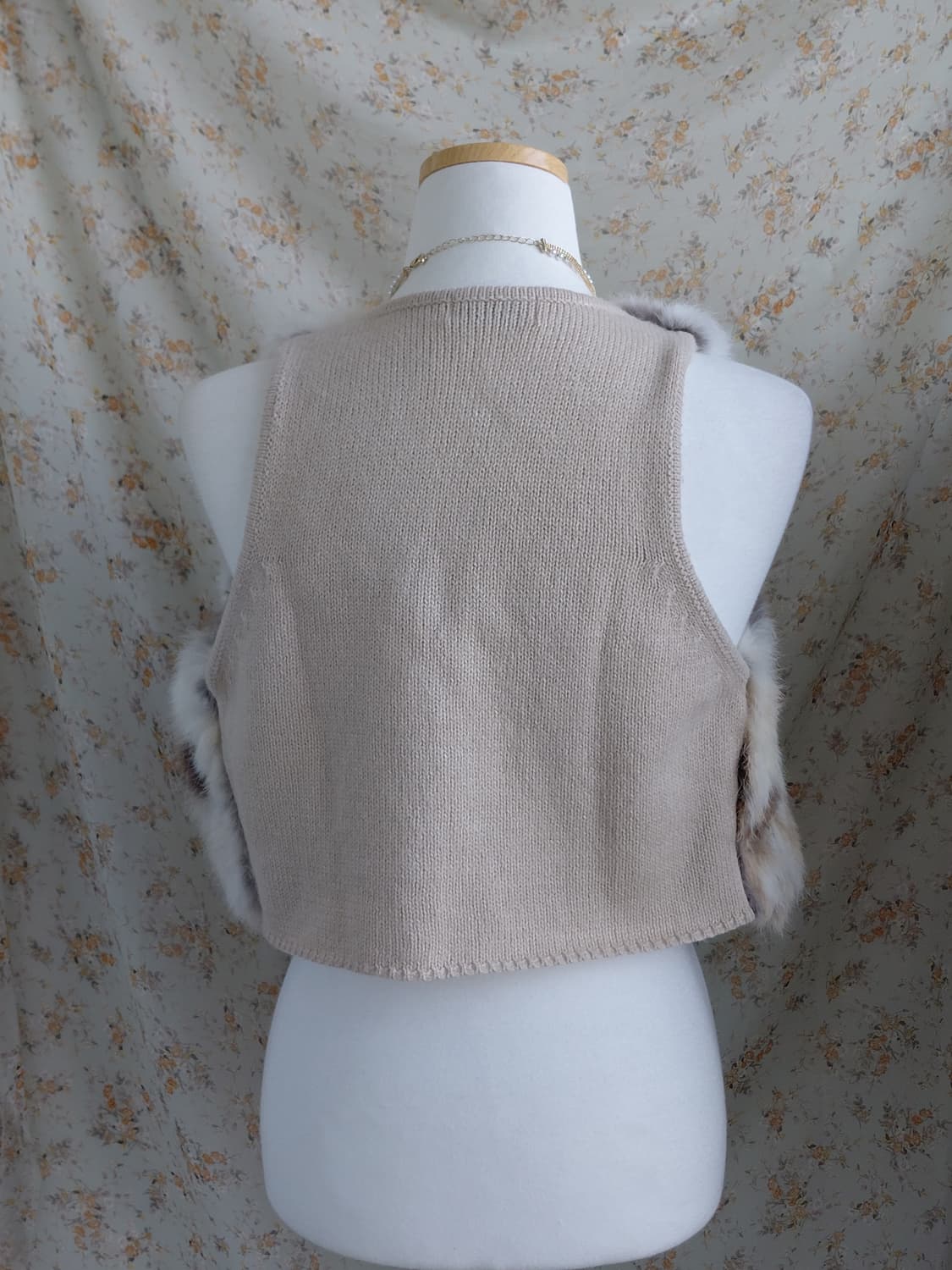 [일본빈티지] 토끼털 베스트 조끼 아이보리 브라운 상품이미지2