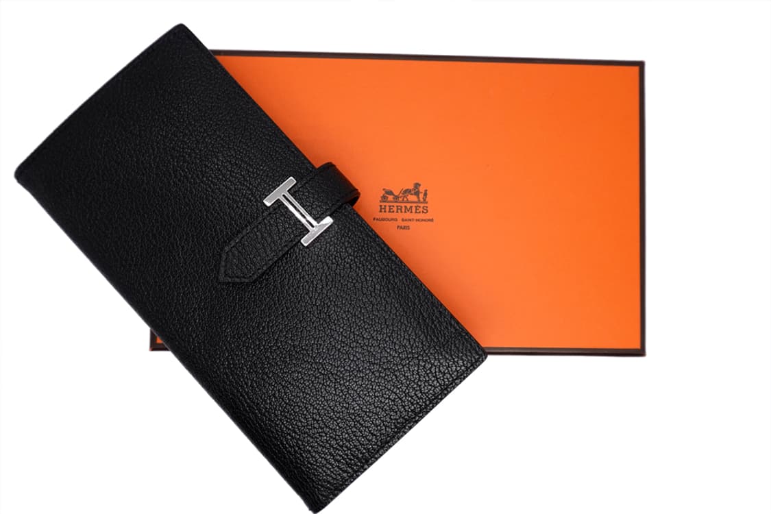 에르메스 베안 소플렛 블랙 쉐브레 마이소르 은장 남녀공용 장지갑 P각인 상품이미지10