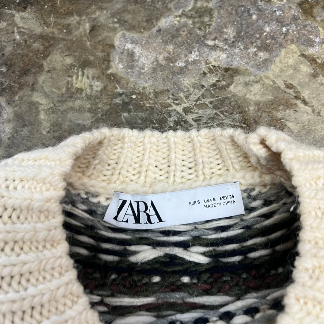 S) ZARA 자라 노르딕 니트 스웨터 케이블 니트 스웨터 상품이미지4