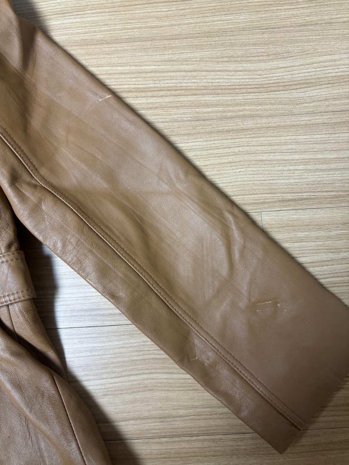 Chic 램스킨 브라운 레더자켓 상품이미지8