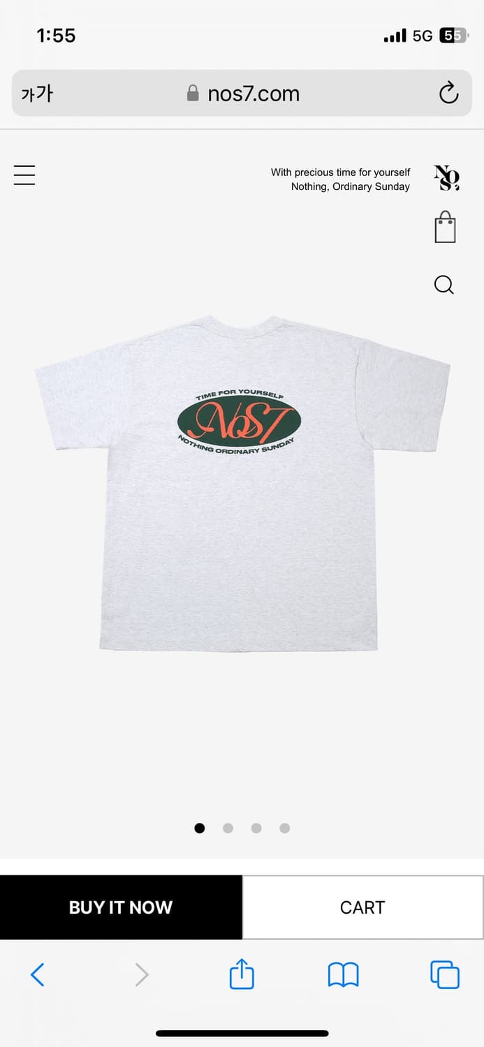 NOS7 오벌 그래픽 티셔츠_연멜란지M 상품이미지1