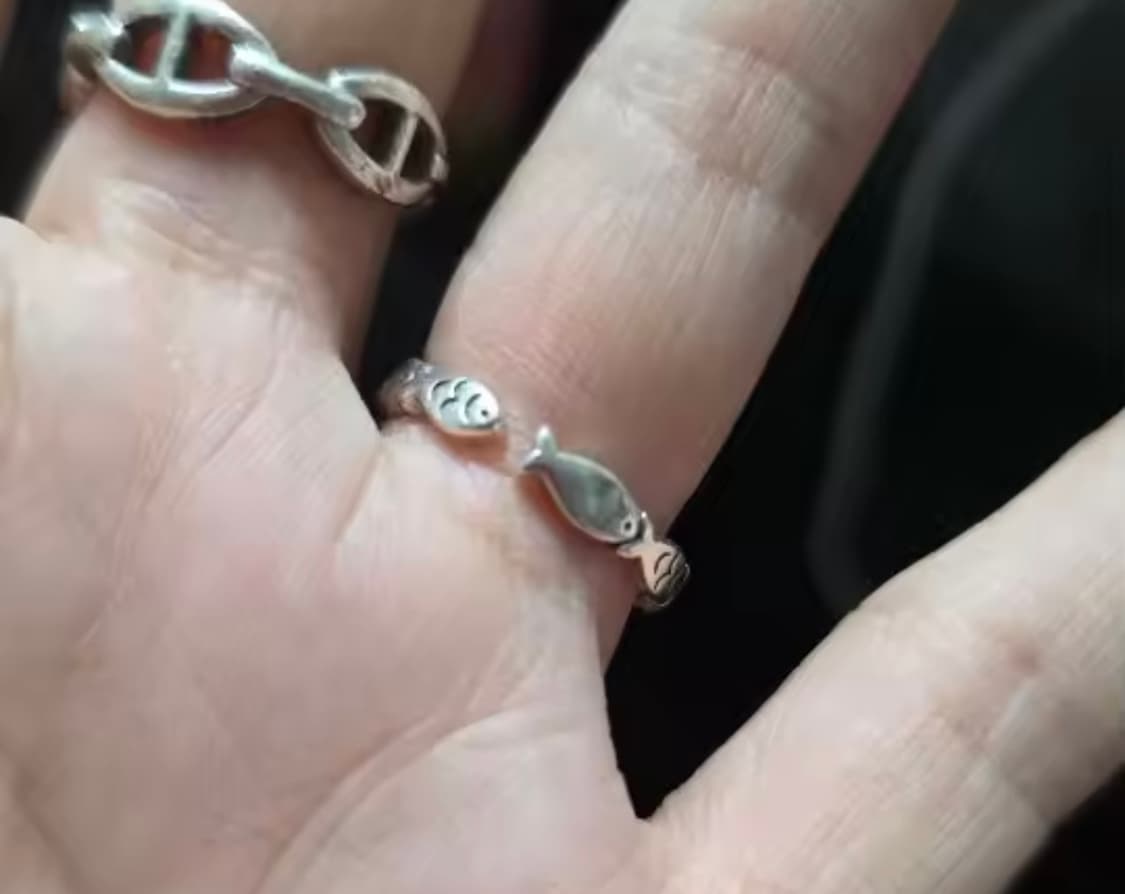 물고기반지 신주 은도금 조절 가능 반지 상품이미지3