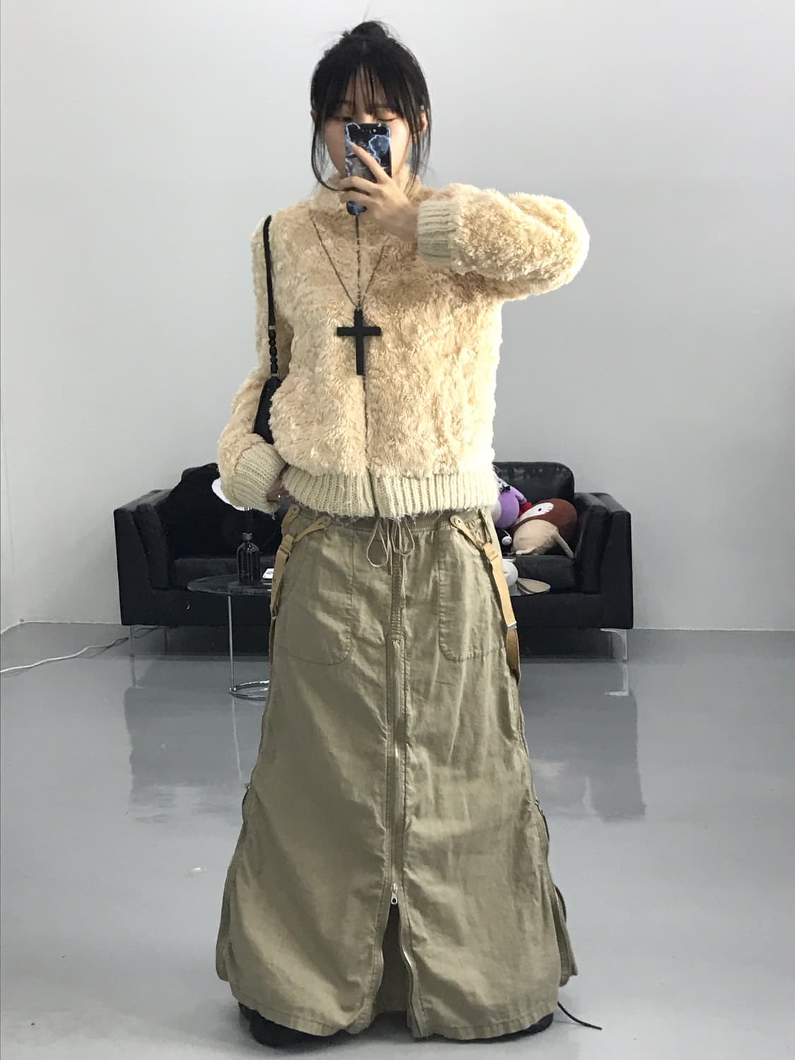  Majestic Legon Poly fur zip up 상품이미지2