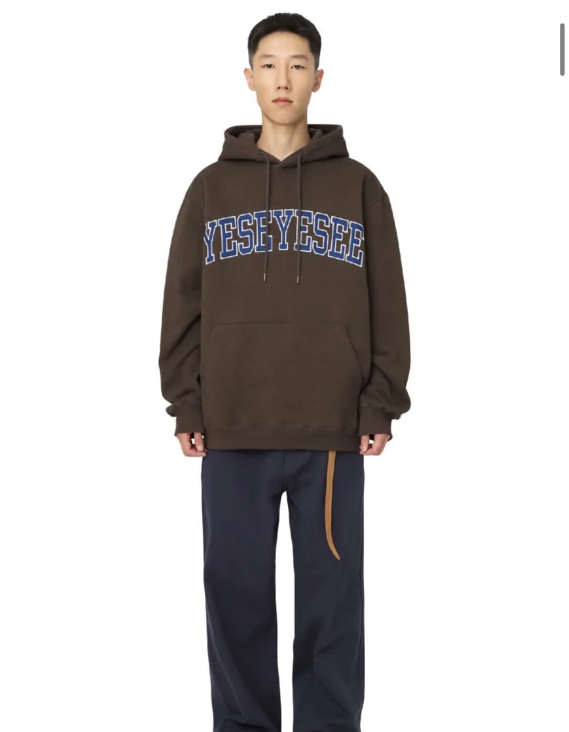 예스아이씨 로고후드 L 브라운 상품이미지2