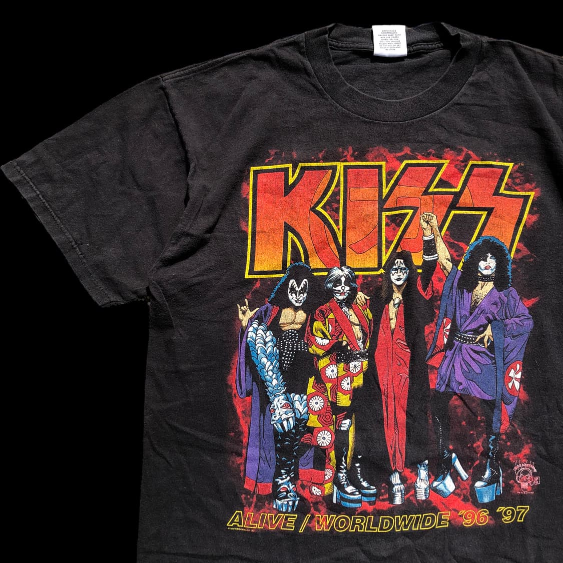 [L] 96-97 KISS TOUR 락 밴드 티셔츠 상품이미지4