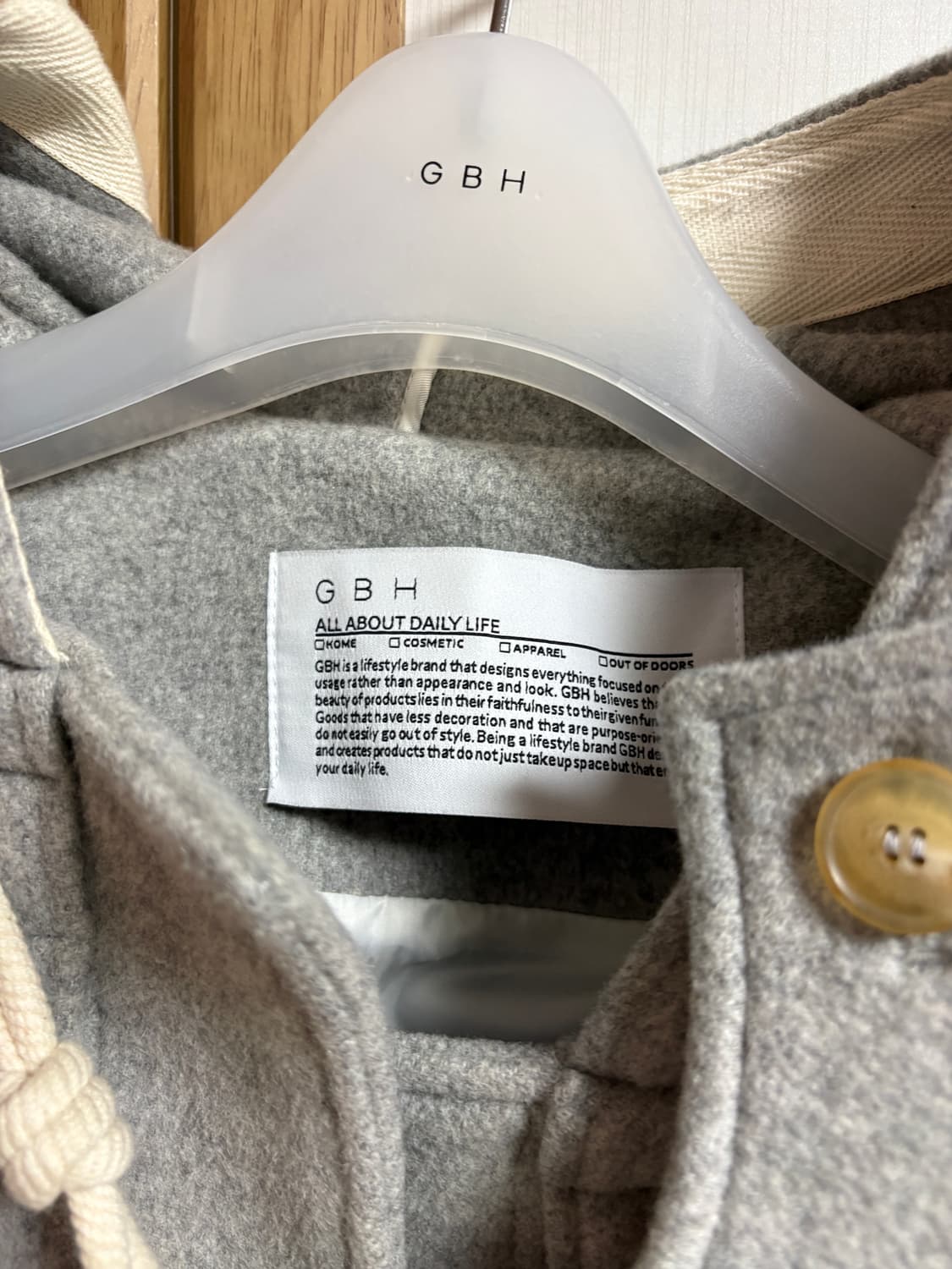 GBH half duffle coat grey 하프 더플 코트 상품이미지4