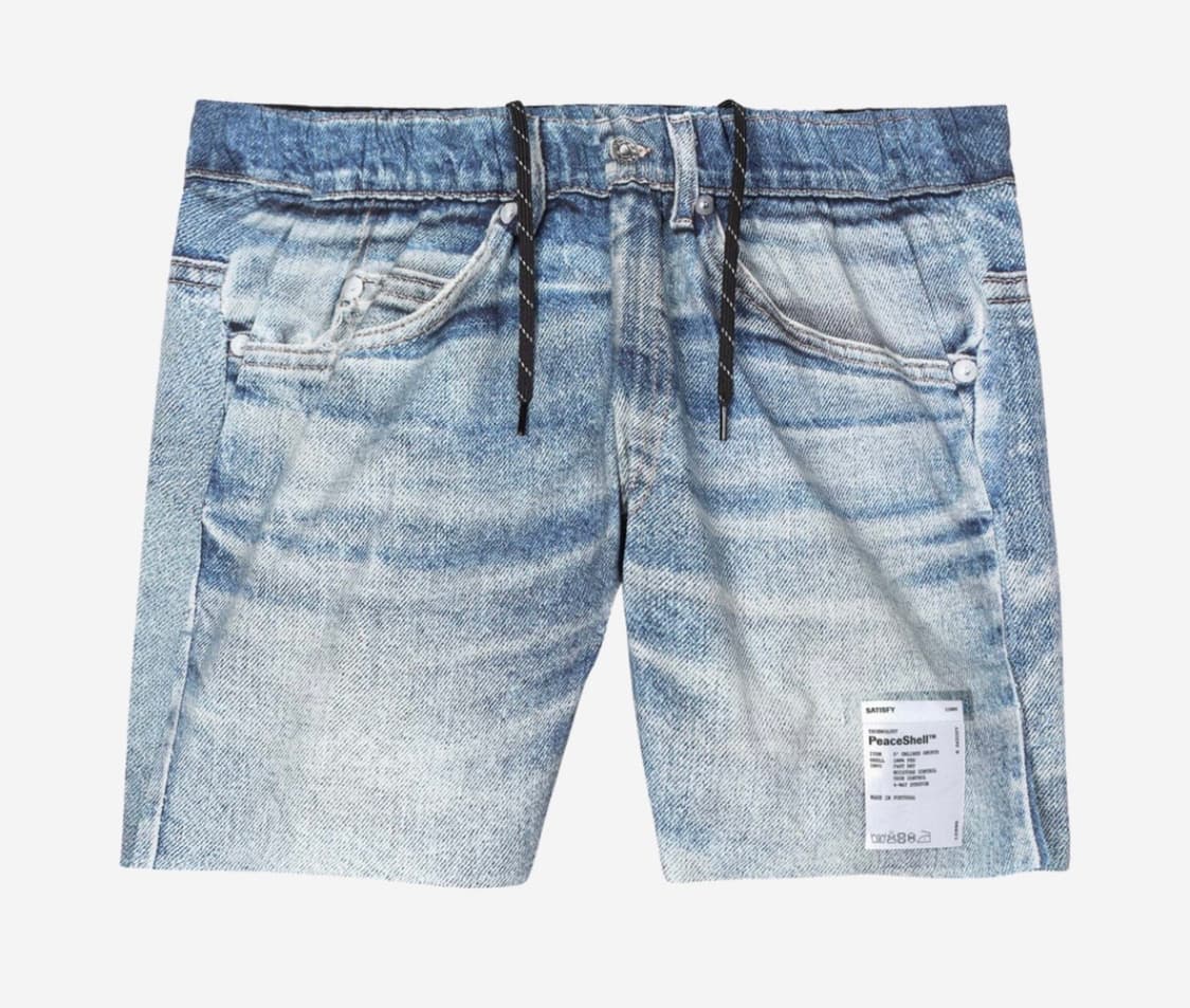 L XL 새티스파이 피스쉘 5인치 언라인드 쇼츠 디지털 데님 판매 상품이미지1