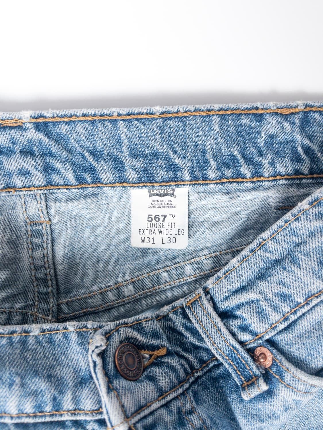 90’s 미제 오렌지탭 리바이스 567 엑스트라 와이드 레그 31x30 상품이미지4