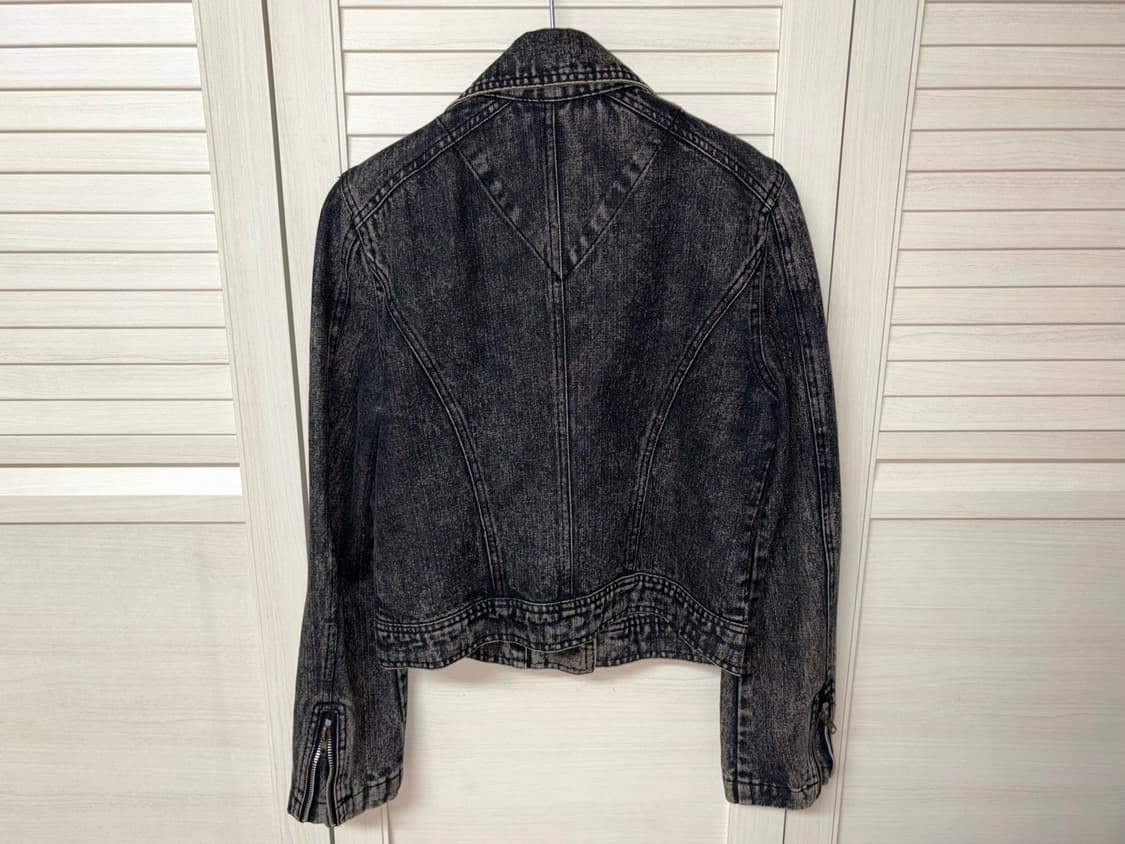 일본 빈티지 셔링 데님 바이커 자켓 상품이미지3