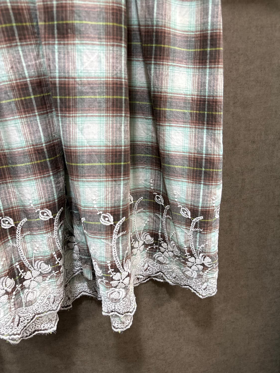 민트 브라운 체크 원피스 상품이미지7