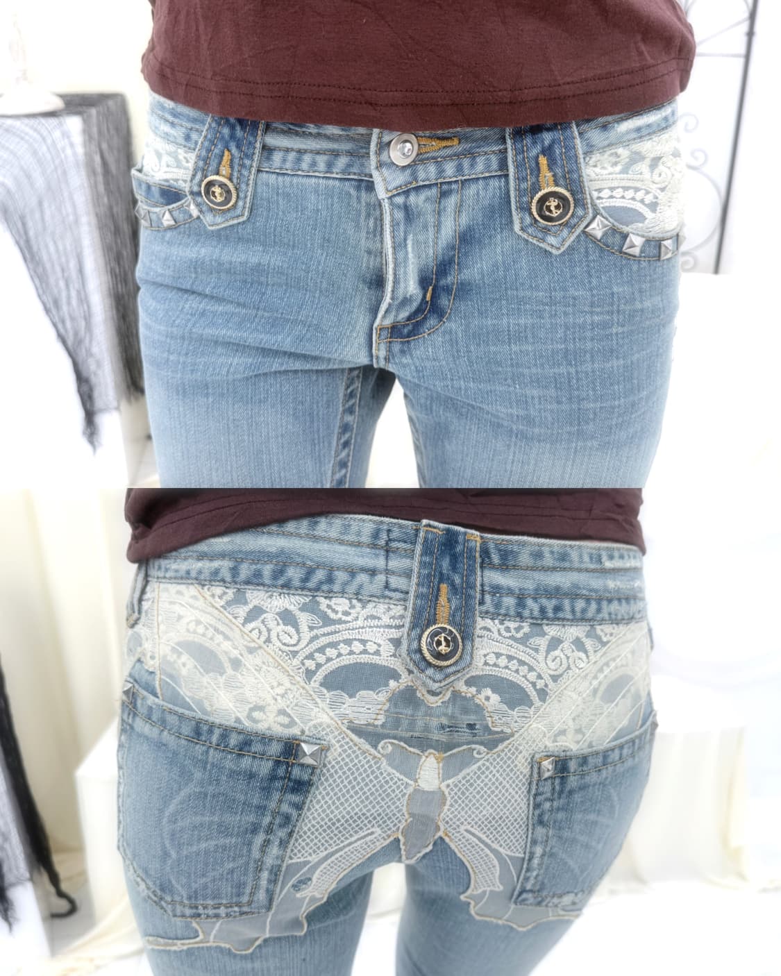 백 버터플라이 플레어 부츠컷 데님 상품이미지4