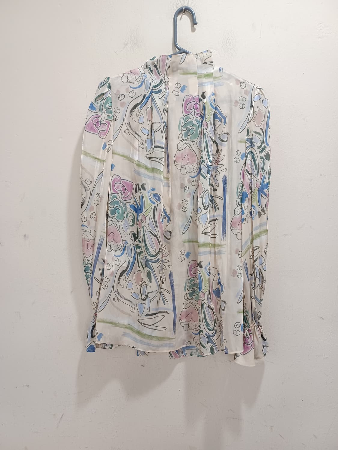 THE IZZAT COLLECTION 연베이지색 오간자 블라우스  상품이미지2