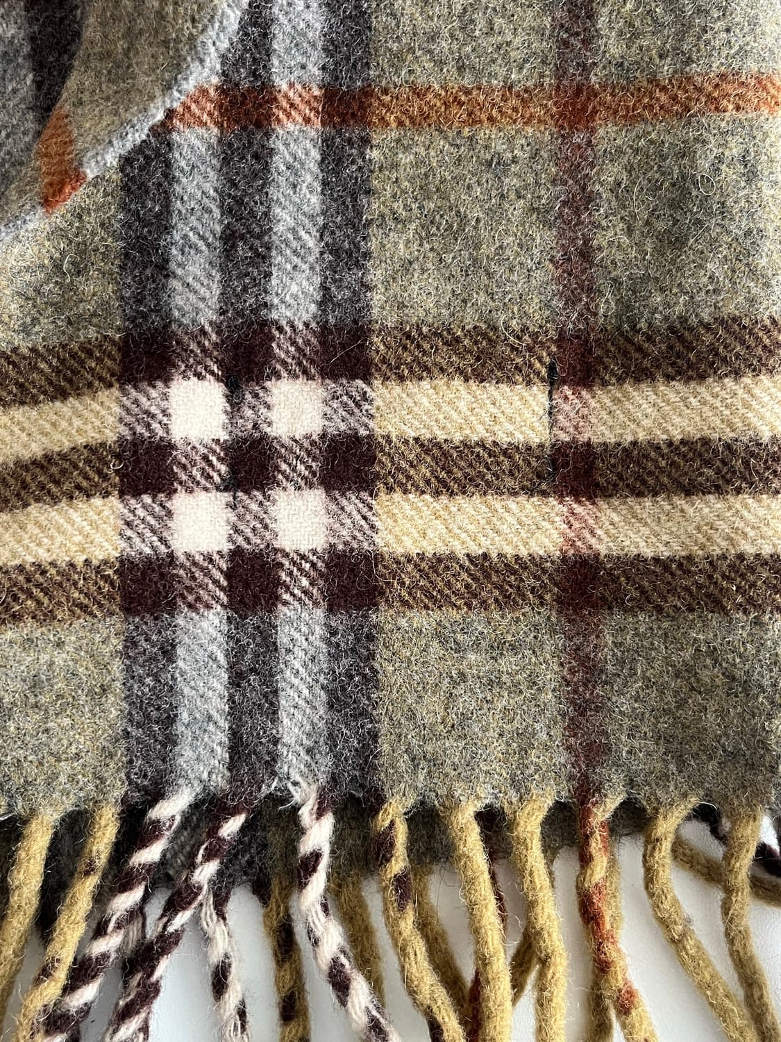 F) 버버리 빈티지 체크 램스울 머플러 카키 상품이미지4