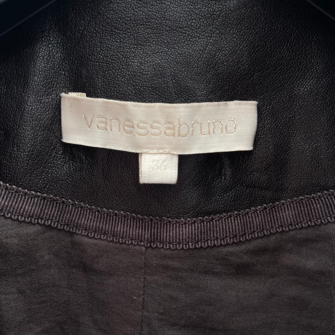 [36] vanessabruno 다크 브라운 여성 레더 자켓 상품이미지6