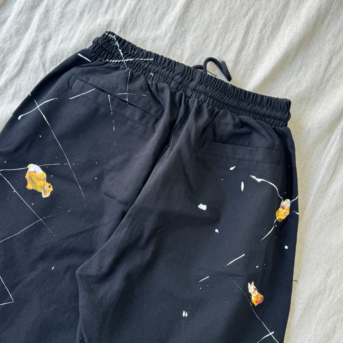 페인팅 코튼 밴딩 와이드팬츠 F 상품이미지6