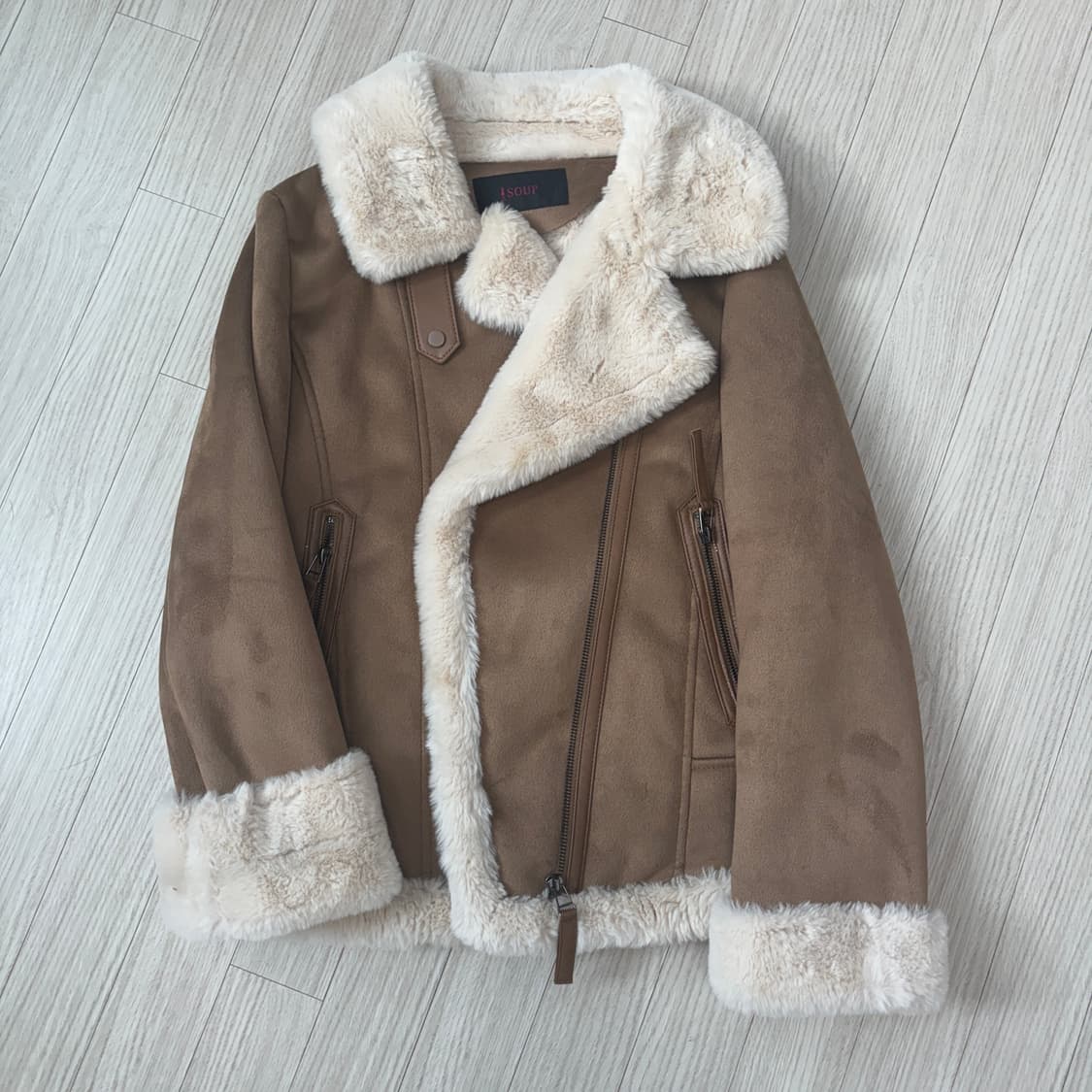 SOUP 숲 스웨이드 무스탕 자켓 브라운 상품이미지5