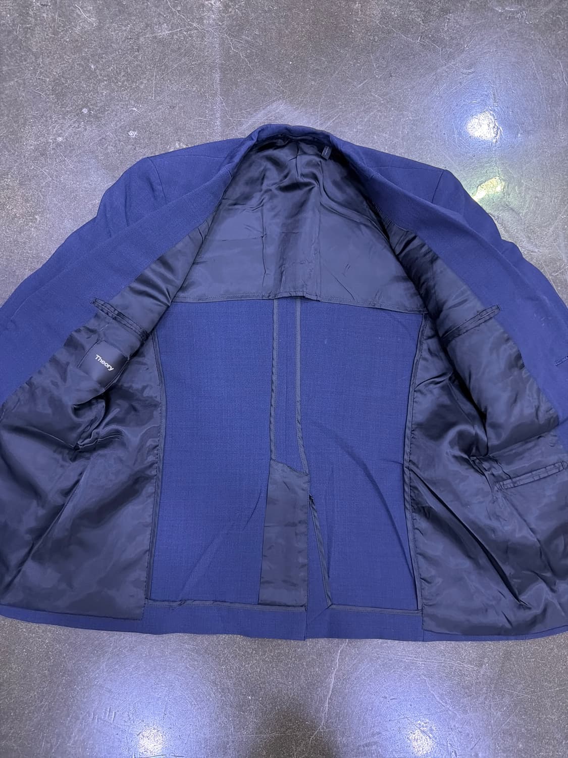 띠어리 울 블렌드 심플 싱글 블레이저 자켓 네이비 38R 상품이미지5