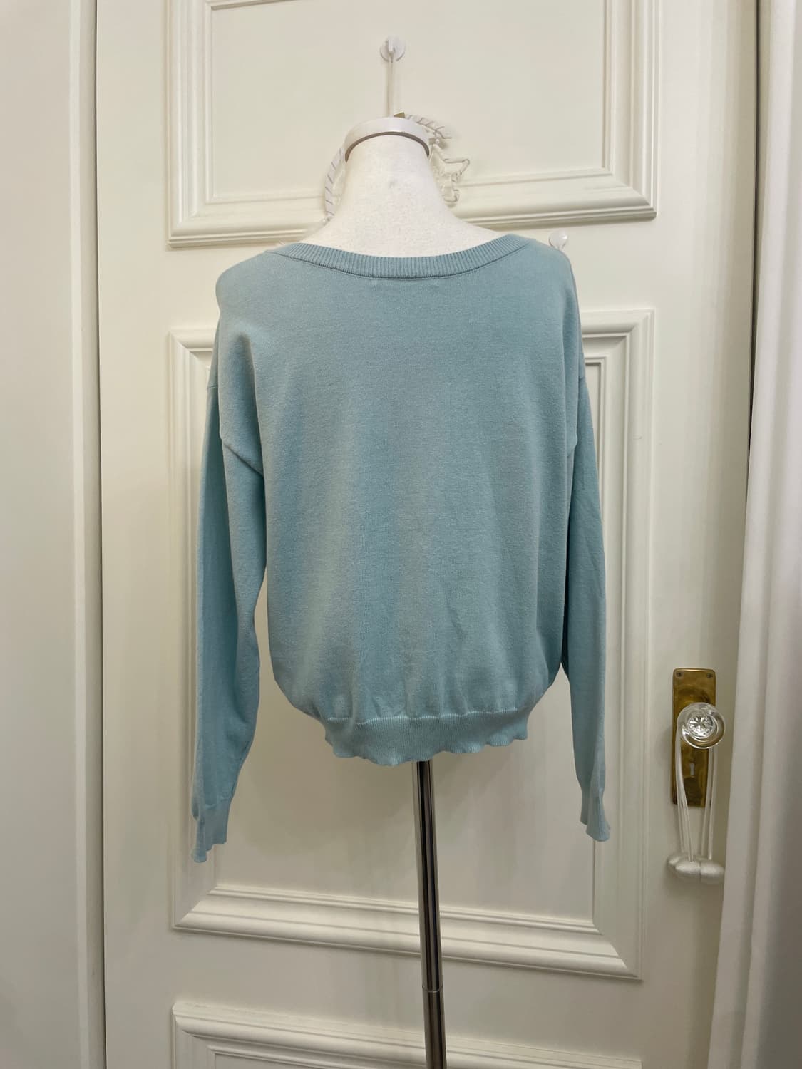 indi mint v-neck basic soft knit top 상품이미지3