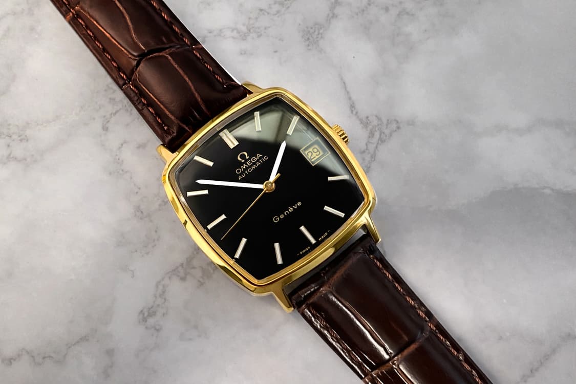 빈티지 오메가 남성 블랙 금장 1012 오토매틱 시계 상품이미지2