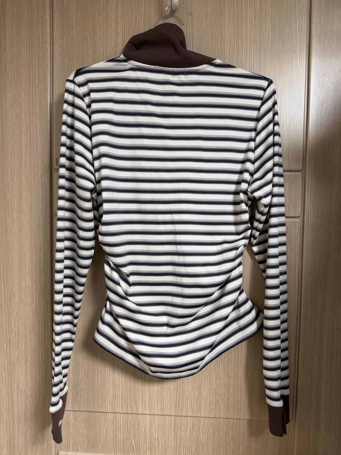 유희 STRIPE LONG SLEEVE PK T-SHIRTS BROWN 상품이미지2