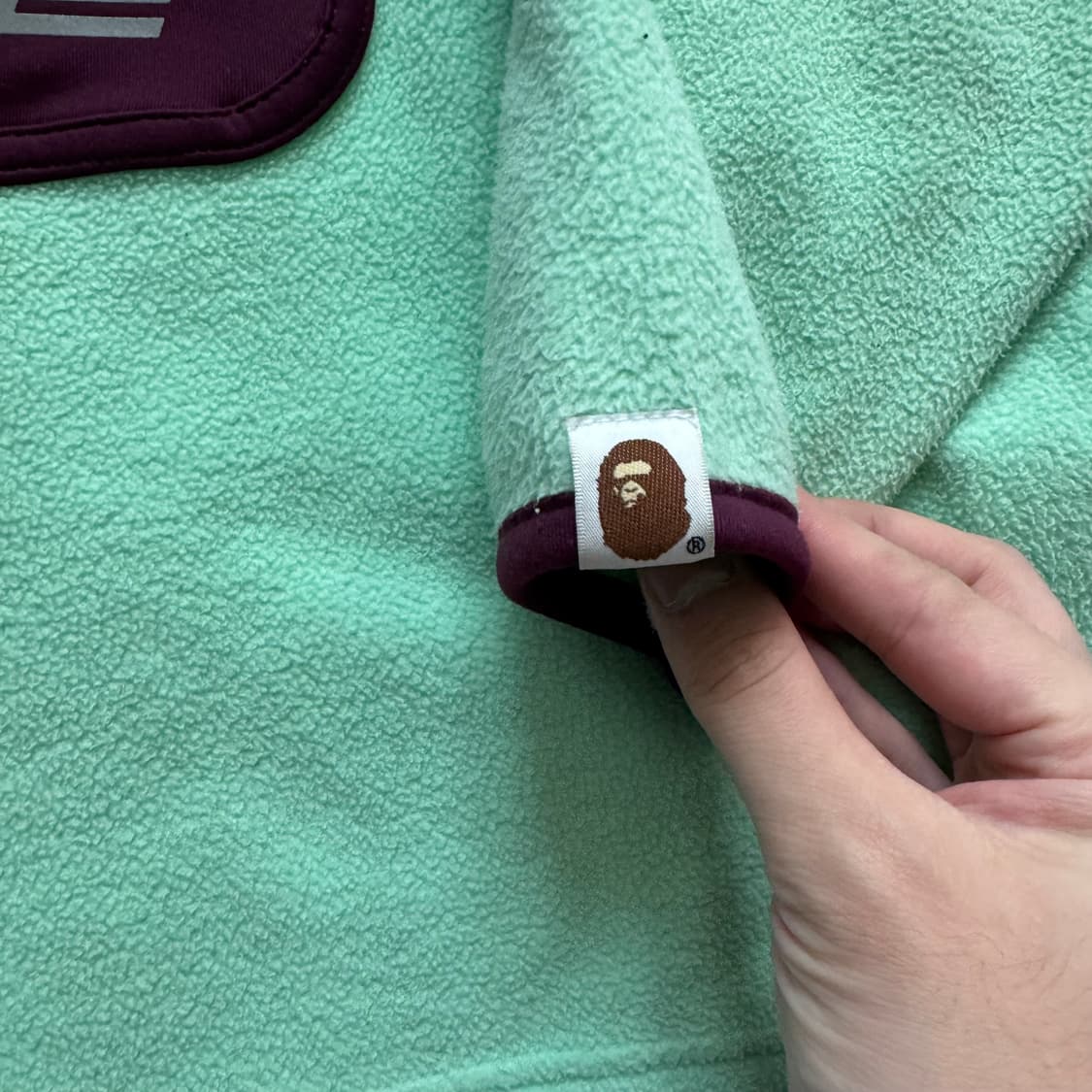 A BATHING APE 일본빈티지 후리스 베이프 반집업 플리스 xl 상품이미지5