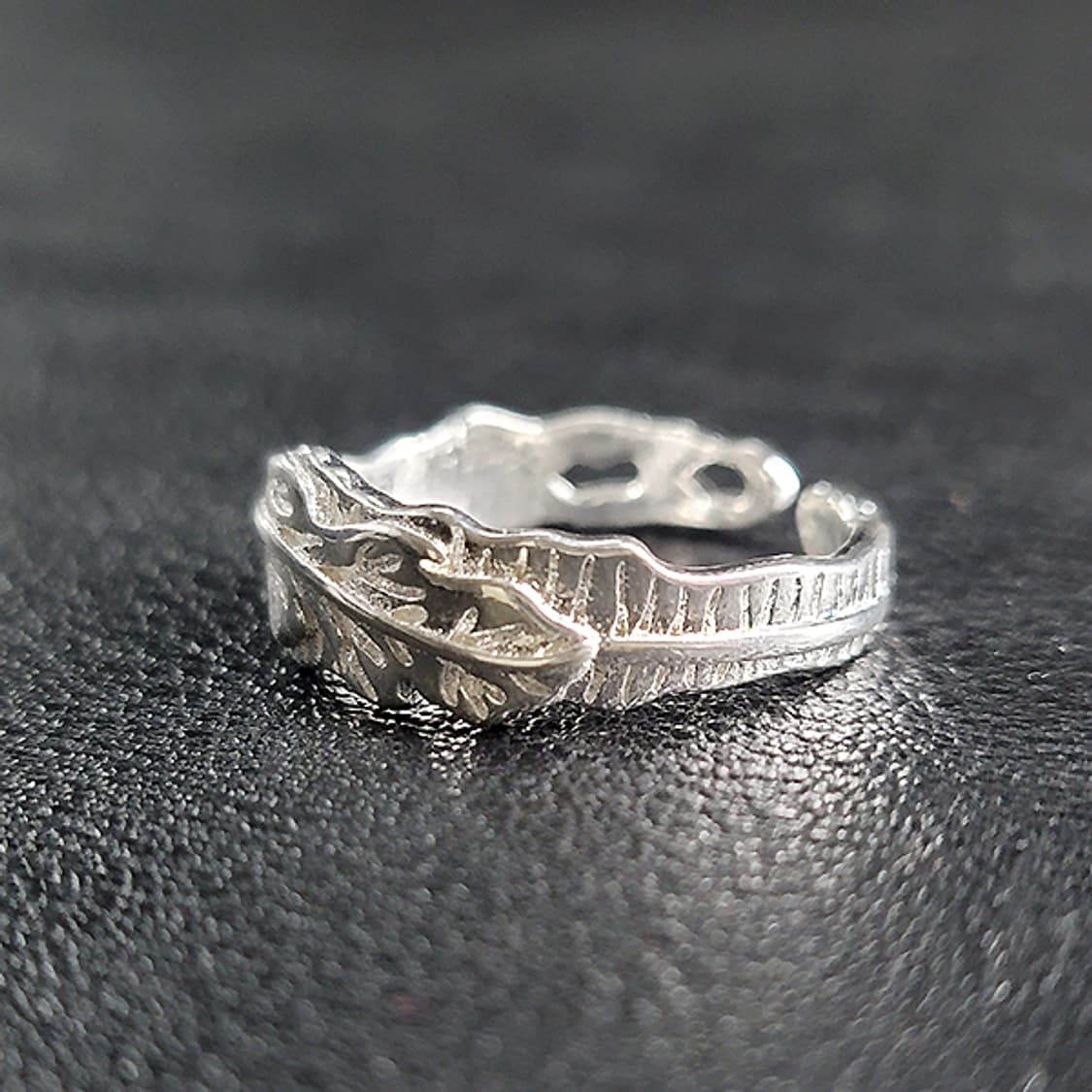 Vineton 실버 남자 엔틱 빈티지 명품 고대 숲 잎 반지 상품이미지4