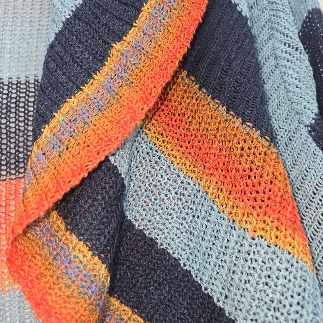 일본 빈티지 스트라이프 니트 레이어드 가디건 상품이미지3