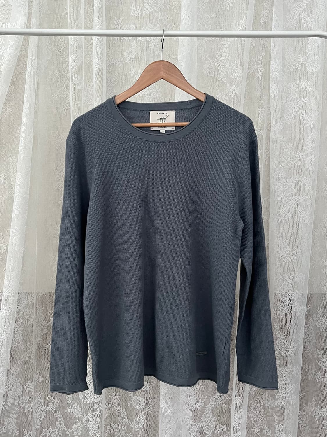 105) 헨리코튼 코튼 와플 니트 블루 상품이미지1