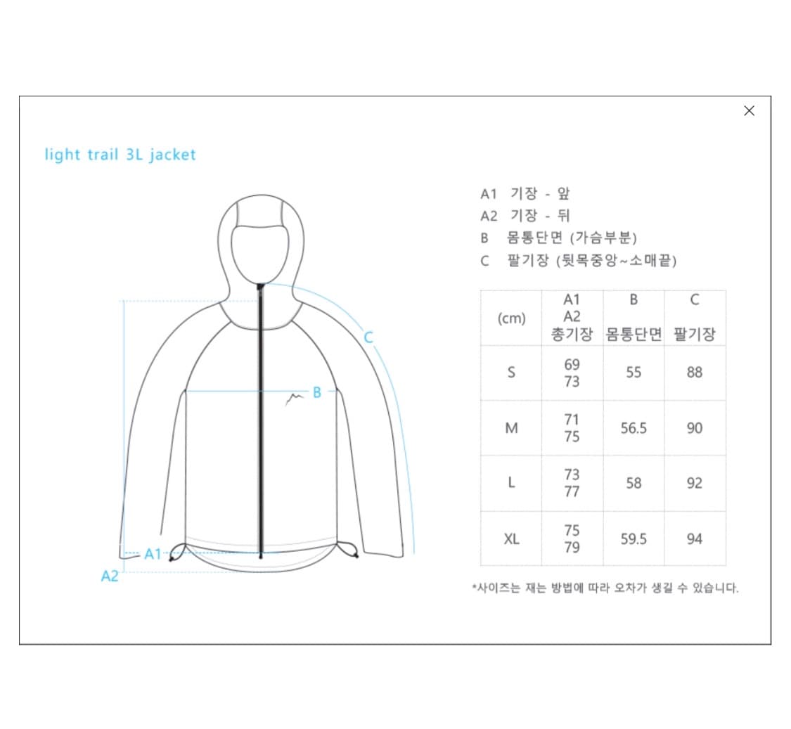 cayl 케일 라이트 트레일 3L 자켓 블루 그레이 상품이미지5