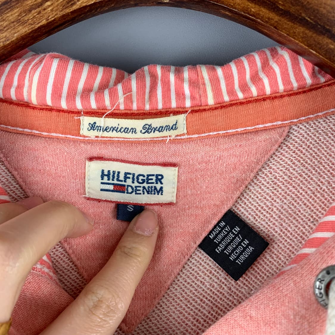 타미힐피거 y2k 와투케 핑크 후드집업 상품이미지5