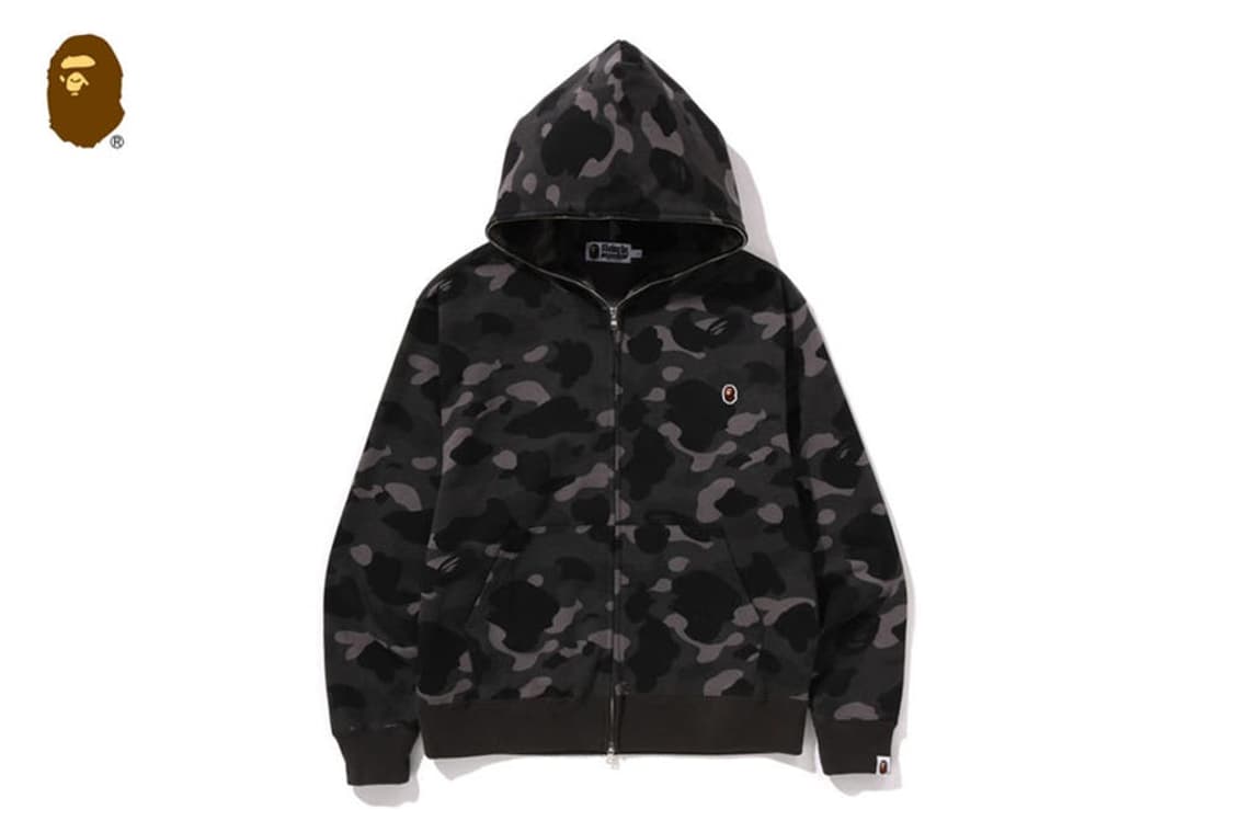 베이프 원포인트 컬러 카모 크롭 풀 후드집업 L 상품이미지1