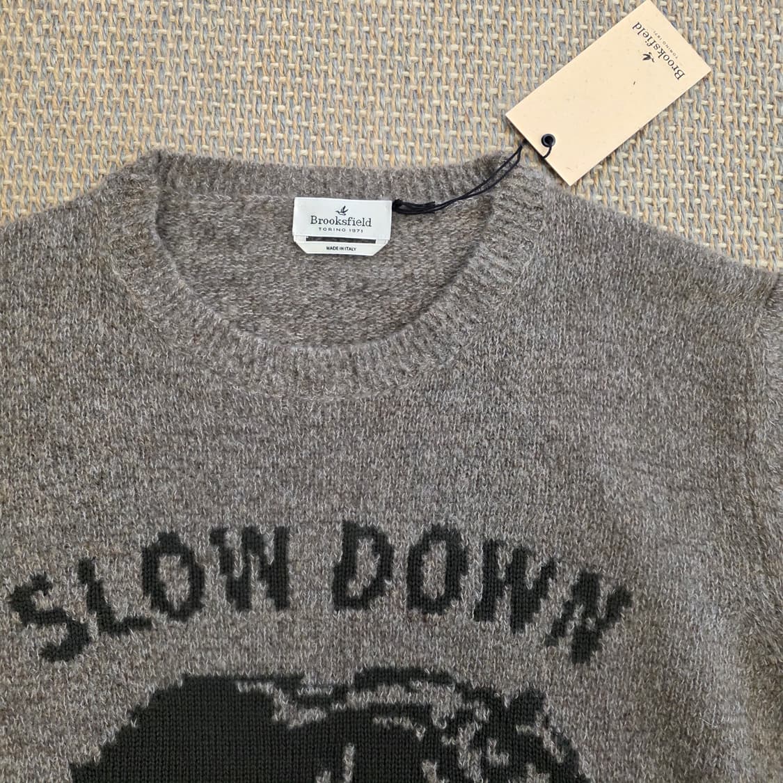 1971 브룩스필드 이탈리안 최고급 오트밀 크루넥 니트 스웨터 상품이미지5